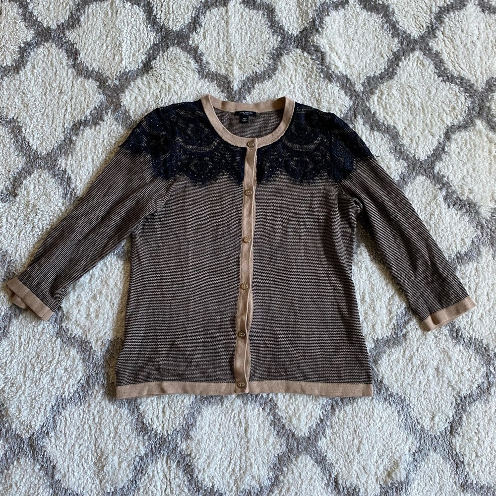 Ann Taylor black lace cardigan